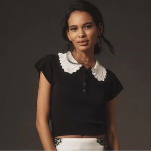 Anthropologie Maeve Collared Sweater Tee